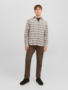 Jack & Jones Bílo-hnědá pánská kostkovaná košile Jack & Jones Gracia