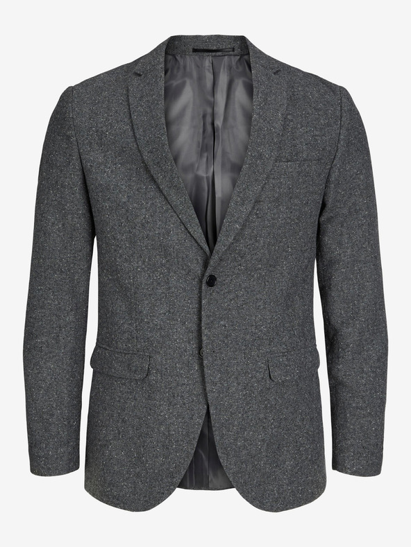 Jack & Jones Šedé pánské sako s příměsí vlny Jack & Jones Franco