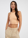 ONLY Oranžové dámské crop top tílko ONLY Belia