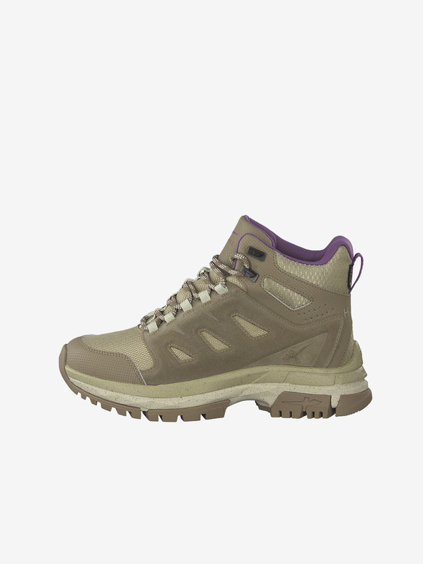 Tamaris Khaki kožené kotníkové zimní boty Tamaris
