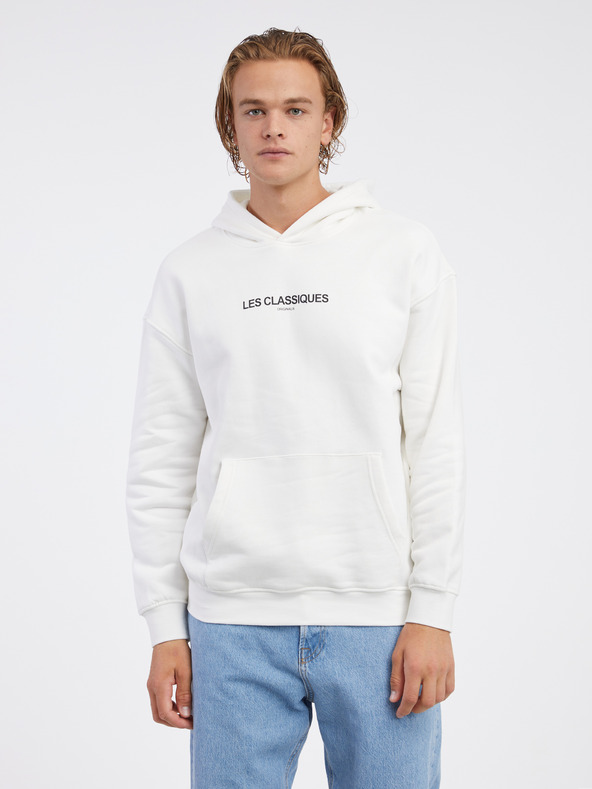 ONLY & SONS Bílá pánská mikina s kapucí ONLY & SONS Les