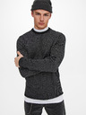 ONLY & SONS Tmavě modrý žebrovaný svetr ONLY & SONS Niguel