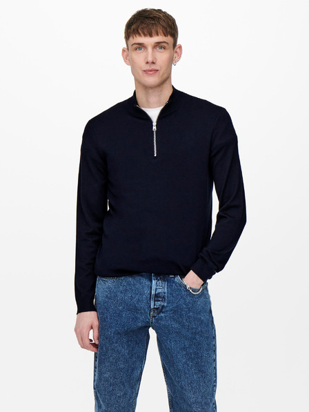 ONLY & SONS Tmavě modrý pánský svetr ONLY & SONS Wyler