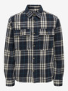 ONLY & SONS Béžovo-modrá pánská kostkovaná flanelová košile ONLY & SONS Scott