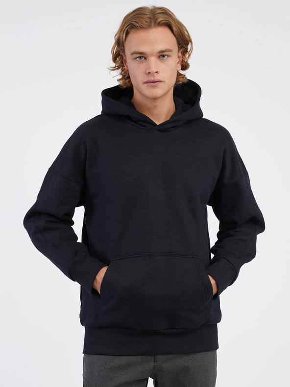 ONLY & SONS Černá pánská basic mikina s kapucí ONLY & SONS Dan
