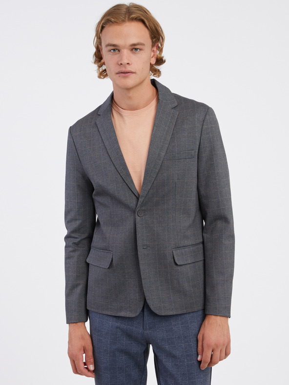 ONLY & SONS Tmavě šedé pánské kostkované sako ONLY & SONS Mark