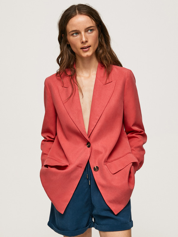 Pepe Jeans Cihlové dámské oversize sako Pepe Jeans Silvie