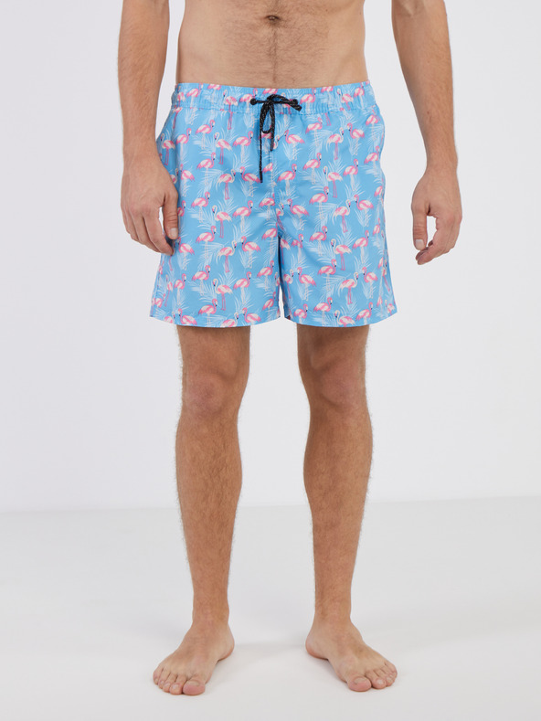 Jack & Jones Modré pánské vzorované plavky Jack & Jones Fiji