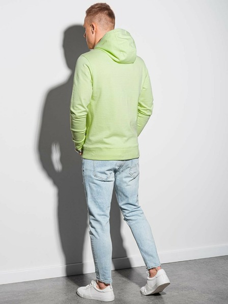 Ombre Clothing Světle zelená pánská mikina s kapucí B1154