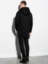 Ombre Clothing Černá pánská prodloužená mikina na zip s kapucí B668 HUGO