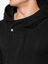 Ombre Clothing Černá pánská prodloužená mikina na zip s kapucí B668 HUGO