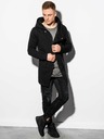 Ombre Clothing Černá pánská prodloužená mikina na zip s kapucí B668 HUGO