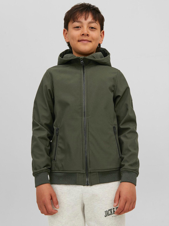 Jack & Jones Khaki klučičí softshellová bunda Jack & Jones Basic