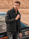 Ombre Clothing Černá pánská zimní prošívaná bunda Ombre Clothing