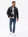 Ombre Clothing Černá pánská zimní prošívaná bunda Ombre Clothing