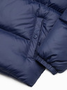 Ombre Clothing Tmavě modrá pánská prošívaná zimní bunda s kapucí Ombre Clothing