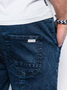 Ombre Clothing Tmavě modré pánské džínové kraťasy Ombre Clothing W361