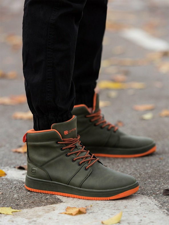 Ombre Clothing Khaki pánské kotníkové tenisky T311
