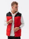 Ombre Clothing Černo-červená pánská prošívaná vesta Ombre Clothing