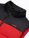 Ombre Clothing Černo-červená pánská prošívaná vesta Ombre Clothing