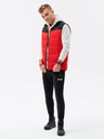 Ombre Clothing Černo-červená pánská prošívaná vesta Ombre Clothing