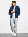 Ombre Clothing Pánská jarní bomber bunda C439 - námořnická