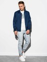 Ombre Clothing Pánská jarní bomber bunda C439 - námořnická