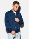 Ombre Clothing Pánská jarní bomber bunda C439 - námořnická