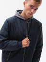 Ombre Clothing Tmavě modrá pánská přechodná bunda Ombre Clothing