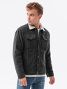 Ombre Clothing Tmavě šedá pánská přechodná bunda Ombre Clothing C524