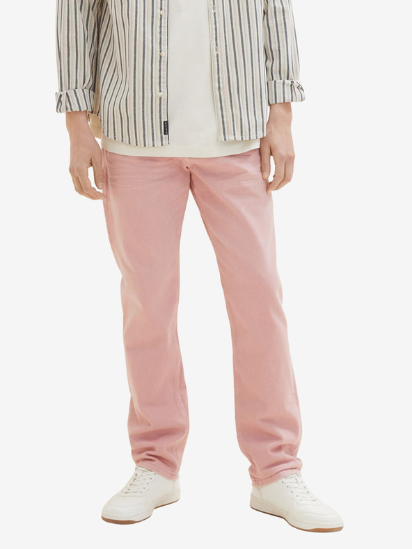 Tom Tailor Světle růžové pánské straight fit džíny Tom Tailor