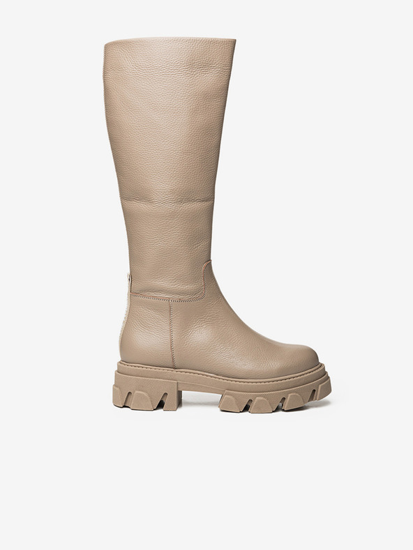 Steve Madden Béžové dámské kožené kozačky Steve Madden Mana