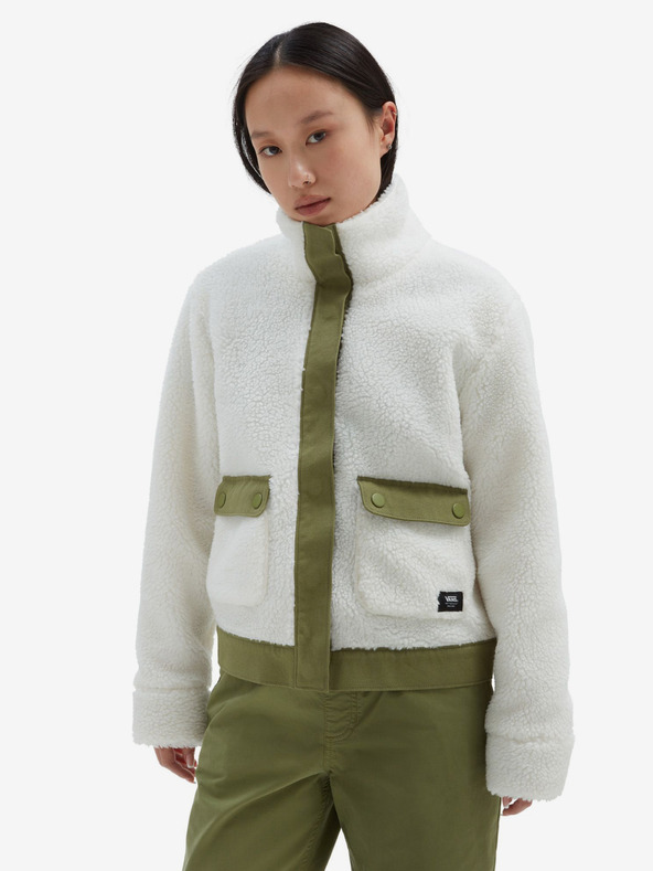 Vans Bílo-zelená dámská bunda VANS Tevis Sherpa Fleece