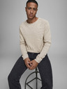 Jack & Jones Krémový pánský basic svetr Jack & Jones Ehill
