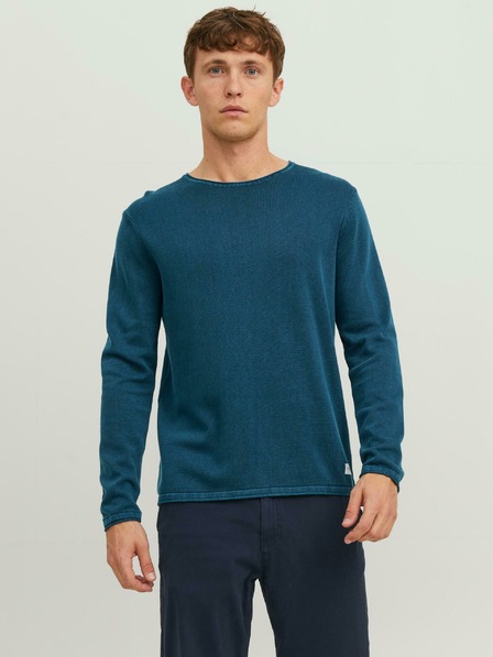 Jack & Jones Petrolejový pánský svetr Jack & Jones Eleo