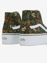 Vans Zeleno-hnědé dámské kotníkové květované tenisky VANS SK8-Hi Tapered Stackform