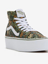Vans Zeleno-hnědé dámské kotníkové květované tenisky VANS SK8-Hi Tapered Stackform
