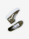 Vans Zeleno-hnědé dámské kotníkové květované tenisky VANS SK8-Hi Tapered Stackform