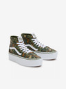 Vans Zeleno-hnědé dámské kotníkové květované tenisky VANS SK8-Hi Tapered Stackform