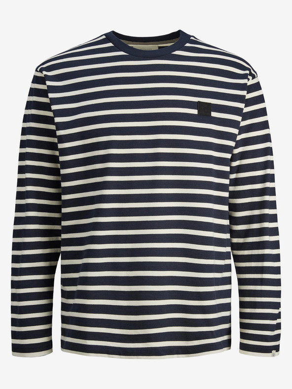 Jack & Jones Tmavě modré pánské pruhované tričko Jack & Jones Badge