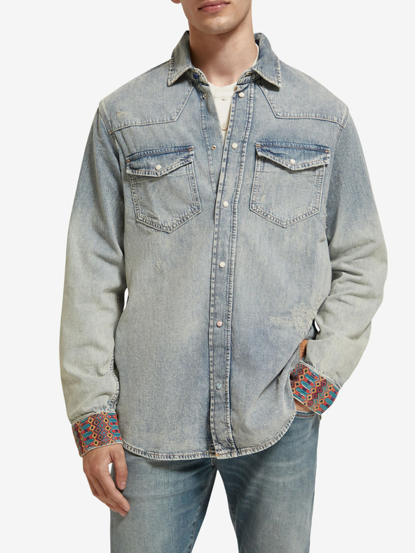 Scotch & Soda Světle modrá pánská džínová košile Scotch & Soda