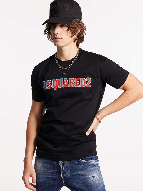 DSQUARED2 Černé pánské tričko DSQUARED2