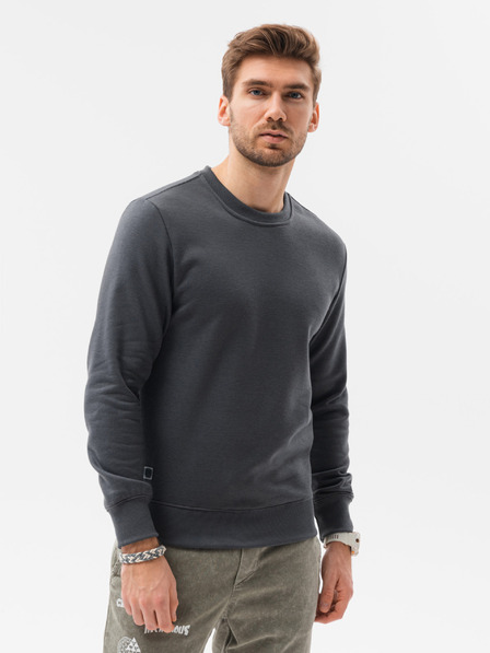 Ombre Clothing Tmavě šedá pánská basic mikina Ombre Clothing B