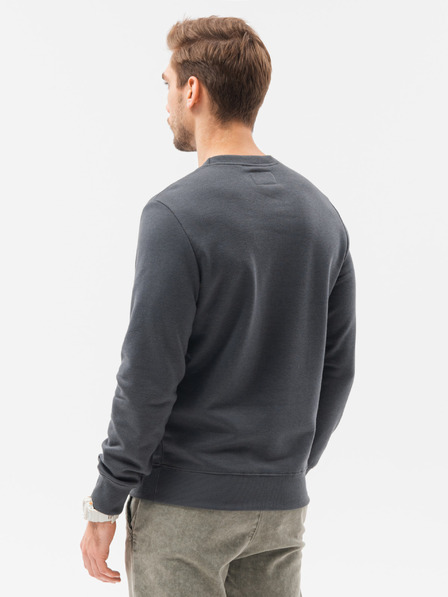 Ombre Clothing Tmavě šedá pánská basic mikina Ombre Clothing B