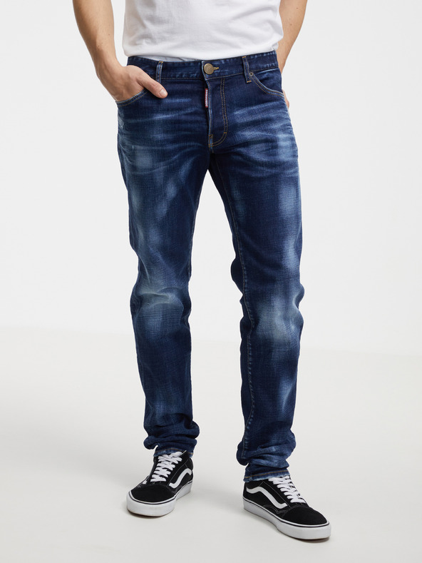 DSQUARED2 Modré pánské straight fit džíny DSQUARED2