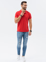 Ombre Clothing Červené pánské basic polo tričko Ombre Clothing
