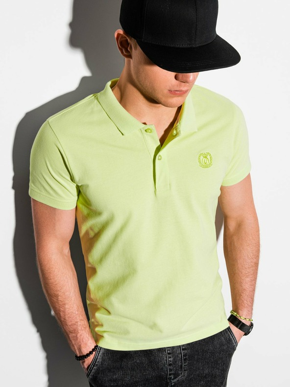 Ombre Clothing Světle zelené pánské basic polo tričko Ombre Clothing