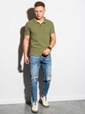 Ombre Clothing Khaki pánské basic polo tričko Ombre Clothing
