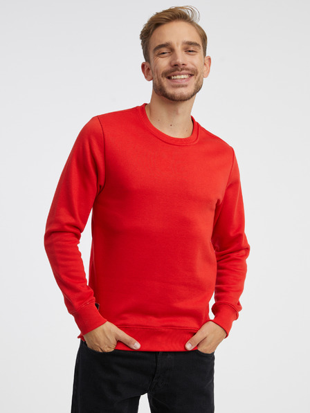 Ombre Clothing Červená pánská basic mikina Ombre Clothing