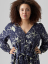 Vero Moda Curve Tmavě modré dámské vzorované košilové šaty VERO MODA Abbi